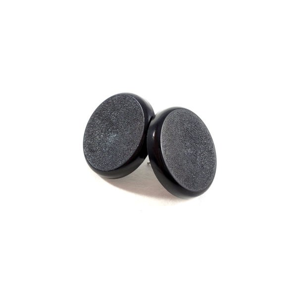 Large Black Button Earrings by Wilde Designs