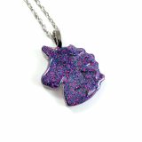 Pastel Goth Unicorn Necklace in Galaxy Glitter by Wilde Designs