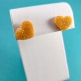 Glittery Gold Show Some Love Heart Earrings by Wilde Designs