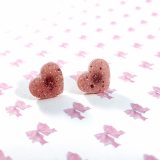 Glittery Pink Show Some Love Heart Earrings by Wilde Designs