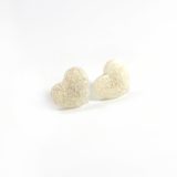 Glittery White Show Some Love Heart Earrings by Wilde Designs