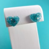 Show Some Love Teal Heart Earrings by Wilde Designs
