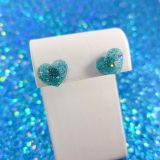 Show Some Love Teal Heart Earrings by Wilde Designs