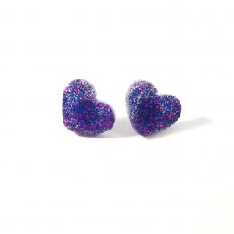 Galaxy Glitter Show Some Love Heart Earrings by Wilde Designs