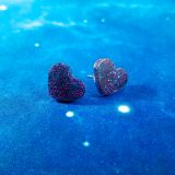 Galaxy Glitter Show Some Love Heart Earrings by Wilde Designs