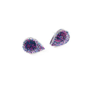 Glittery Galaxy Teardrop Earrings by Wilde Designs