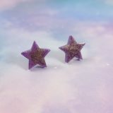 Color Shifting Purple Star Earrings by Wilde Designs