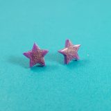 Color Shifting Purple Star Earrings by Wilde Designs
