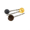 Gray, Yellow and Brown Button Bobby Pin Set by Wilde Designs