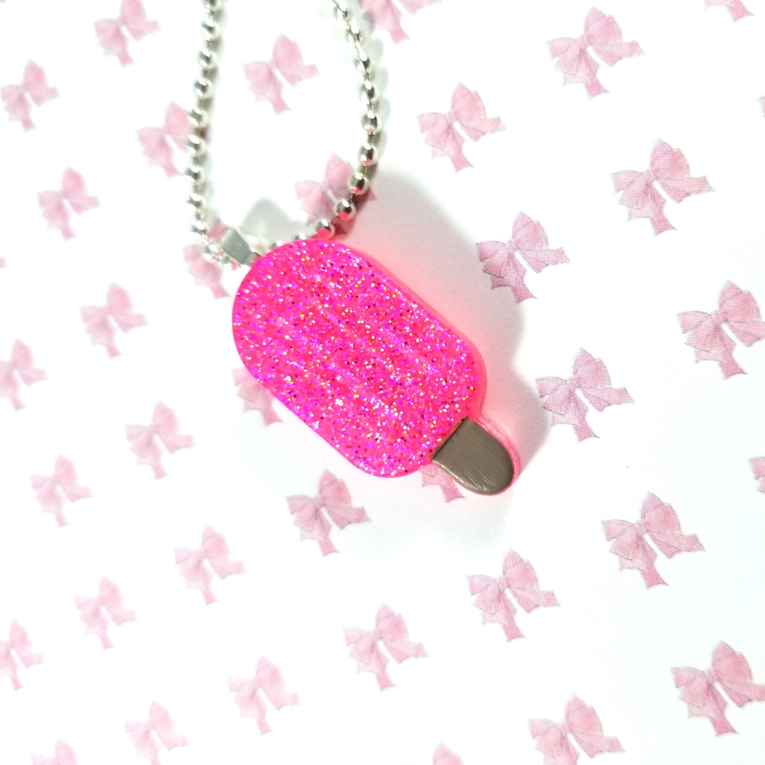 Pretty Pink Popsicle Necklace by Wilde Designs