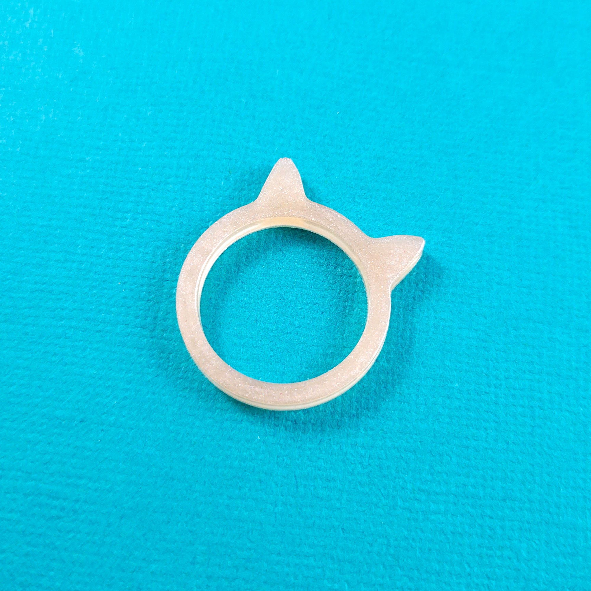 Peach Kawaii Kitty Ring by Wilde Designs