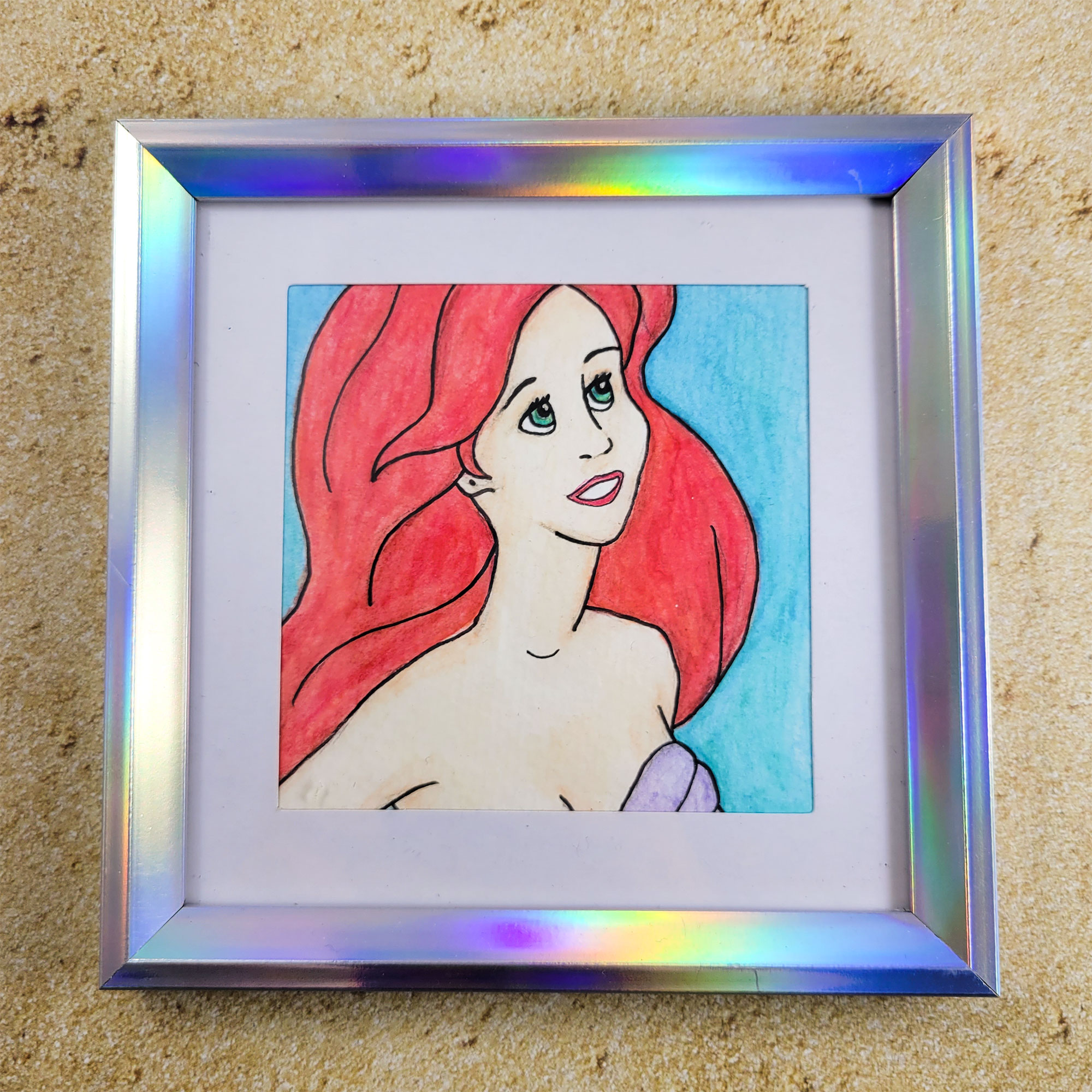Framed Ariel Mini Watercolor by Wilde Designs