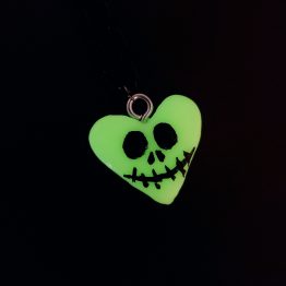 Jack Skellington Glow in the Dark Heart Necklace by Wilde Designs
