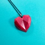 Geometric Red Heart Necklace by Wilde Designs