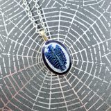 Bare Bones Ribcage Cameo Necklace in Blue & White by Wilde Designs