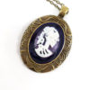 Portrait of a Skeletal Lady Cameo Necklaces by Wilde Designs