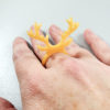 Pearly Gold Deer Antlers Resin Ring by Wilde Designs