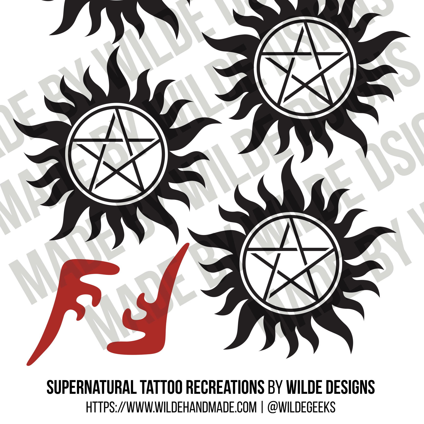 Supernatural logos for Kayleigh and Brooke - Dolly's Skin Art Tattoo  Kamloops BC