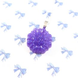Small Glittery Purple Button Necklace by Wilde Designs