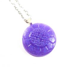 Glittery Purple Button Necklace by Wilde Designs