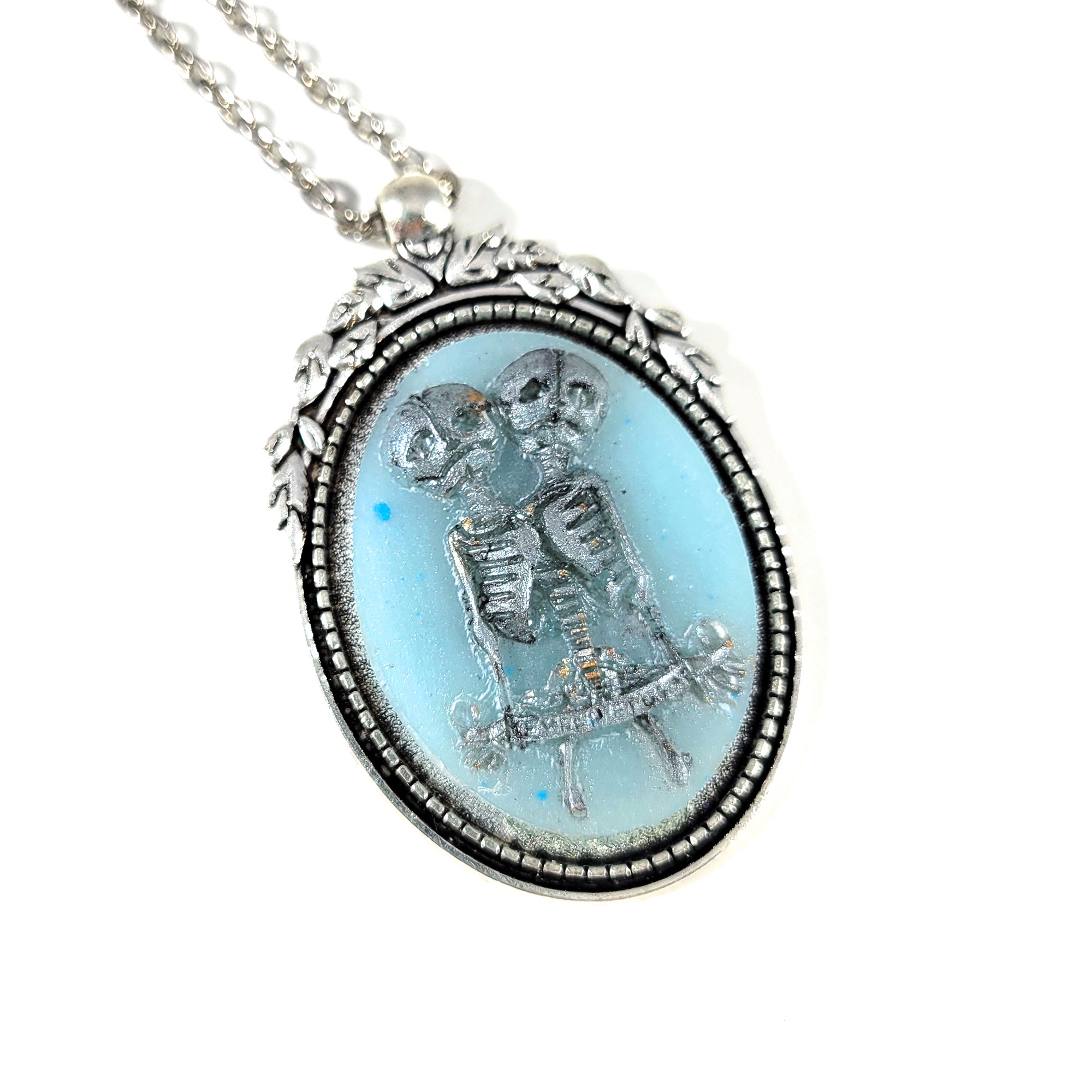 Two Headed Skeleton Cameo Necklace by Wilde Designs