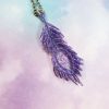 Galaxy Peacock Feather Necklace by Wilde Designs