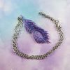 Galaxy Peacock Feather Necklace by Wilde Designs
