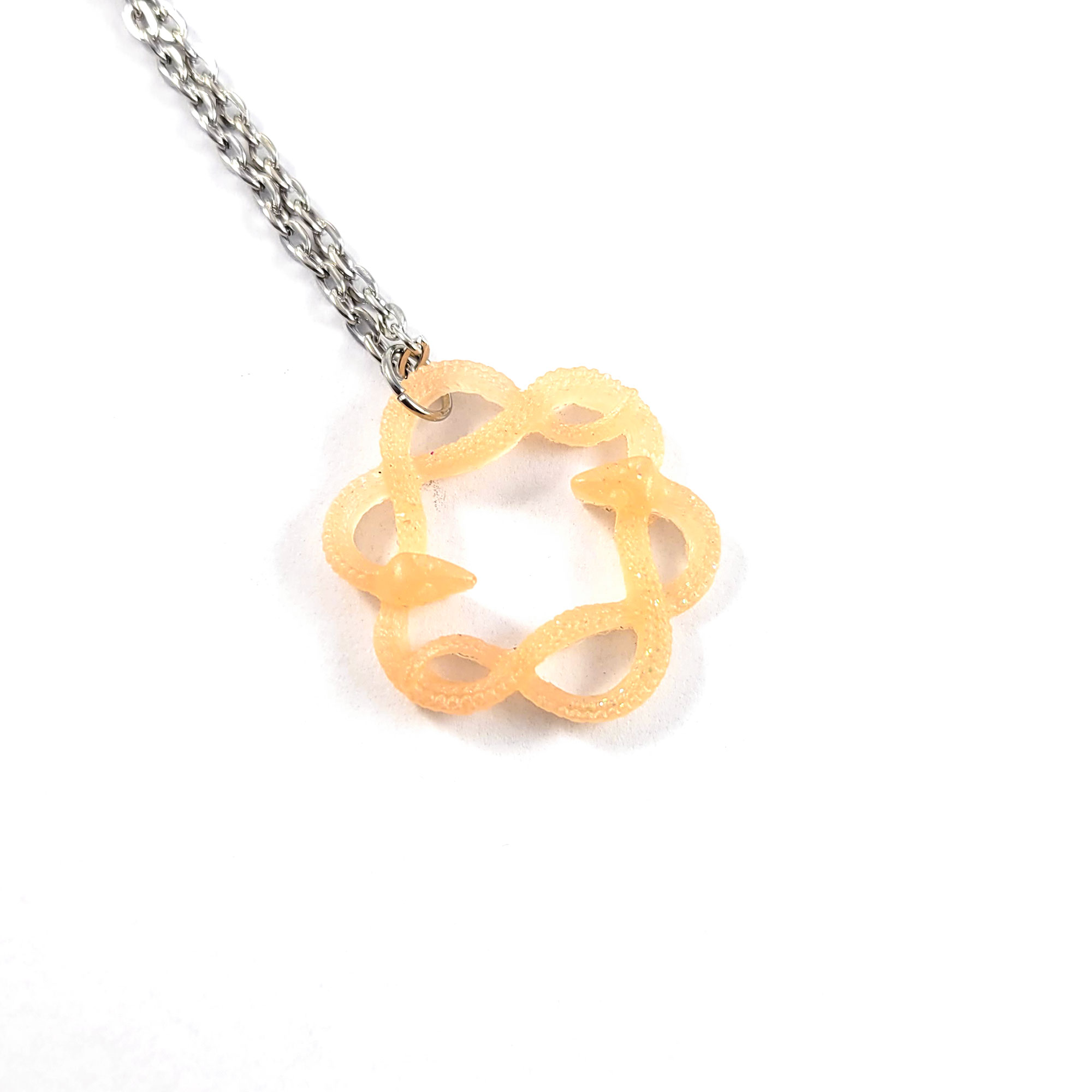 Serpent Circle Necklace in Peach by Wilde Designs