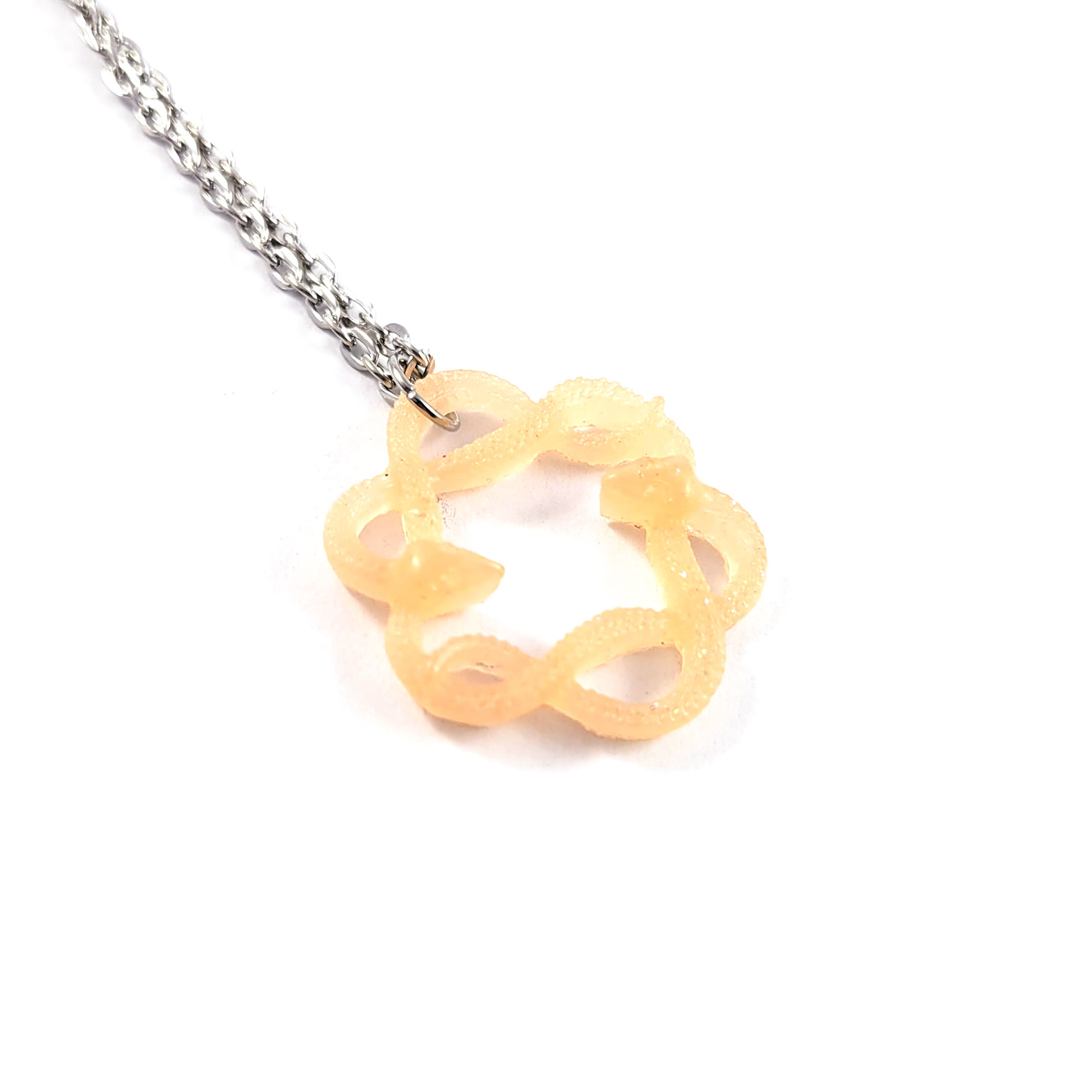 Serpent Circle Necklace in Peach by Wilde Designs