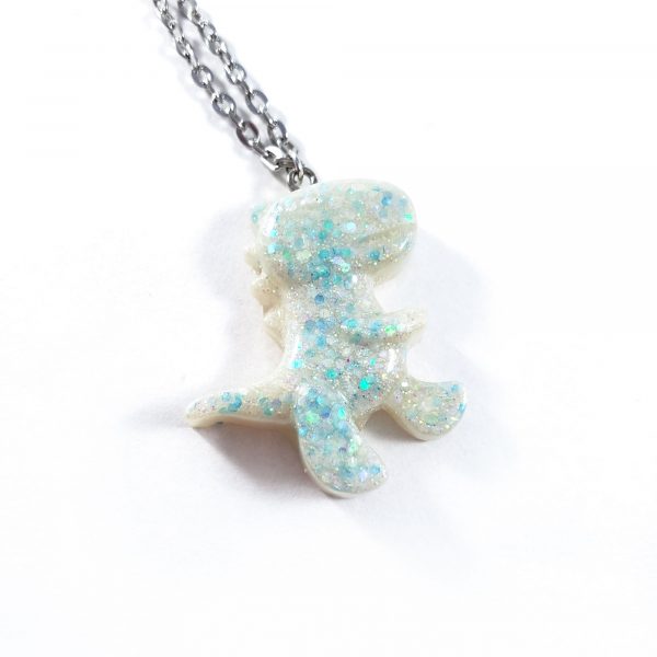 Ice Age Glittery T-Rex Necklace by Wilde Designs