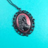 Death Becomes Her Cameo Necklace in Red & Black by Wilde Designs