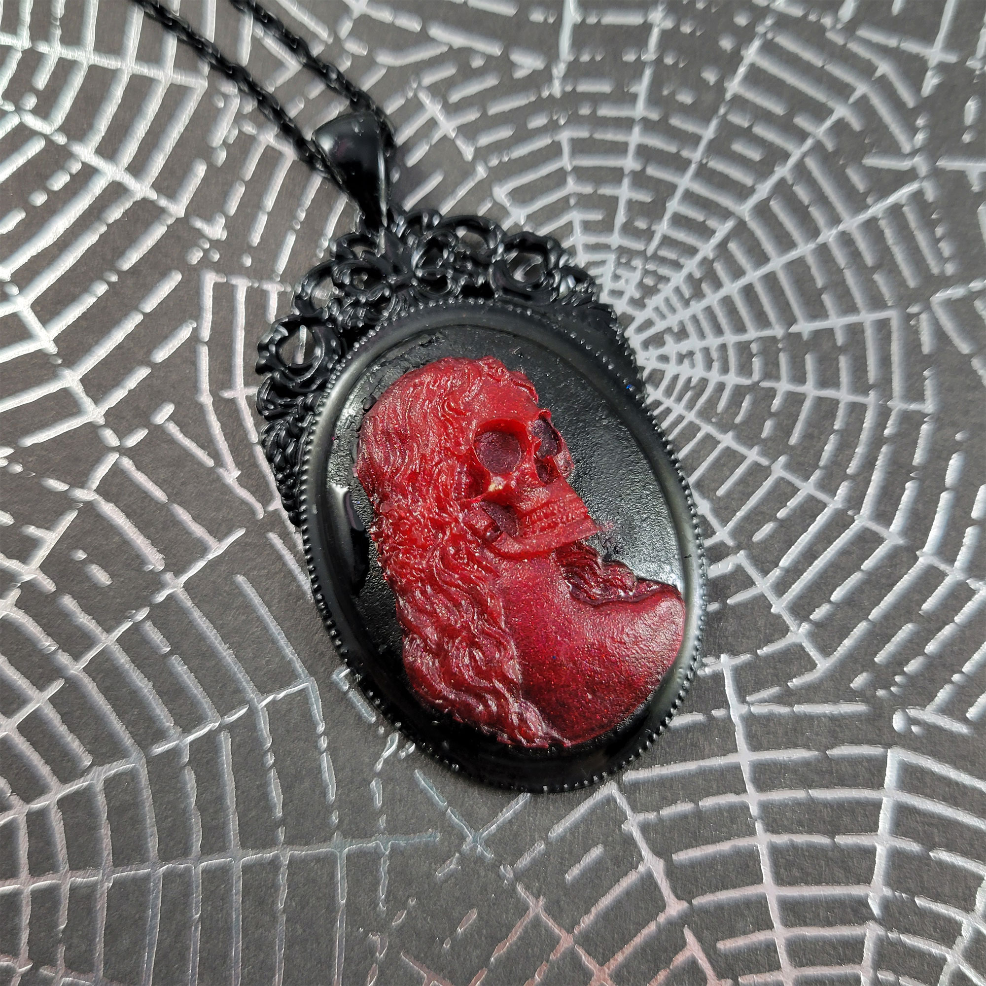 Death Becomes Her Cameo Necklace by Wilde Designs