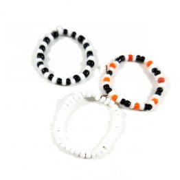 Black and White Pop Bead Ring Set by Wilde Designs