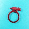 Glittery Red Triceratops Ring by Wilde Designs