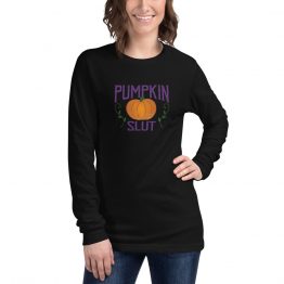 Pumpkin Slut Long Sleeved T-shirt by Wilde Designs