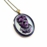 Long Live the King Cameo Necklace in Purple & White by Wilde Designs