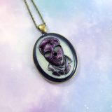 Long Live the King Cameo Necklace in Purple & White by Wilde Designs