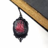 Three Graces Cameo Necklace in Black and Red by Wilde Designs