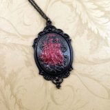 Three Graces Cameo Necklace in Black and Red by Wilde Designs
