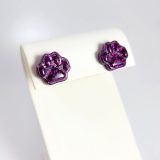Cute Pawprint Earrings in Glittery Purple by Wilde Designs