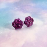 Cute Pawprint Earrings in Glittery Purple by Wilde Designs