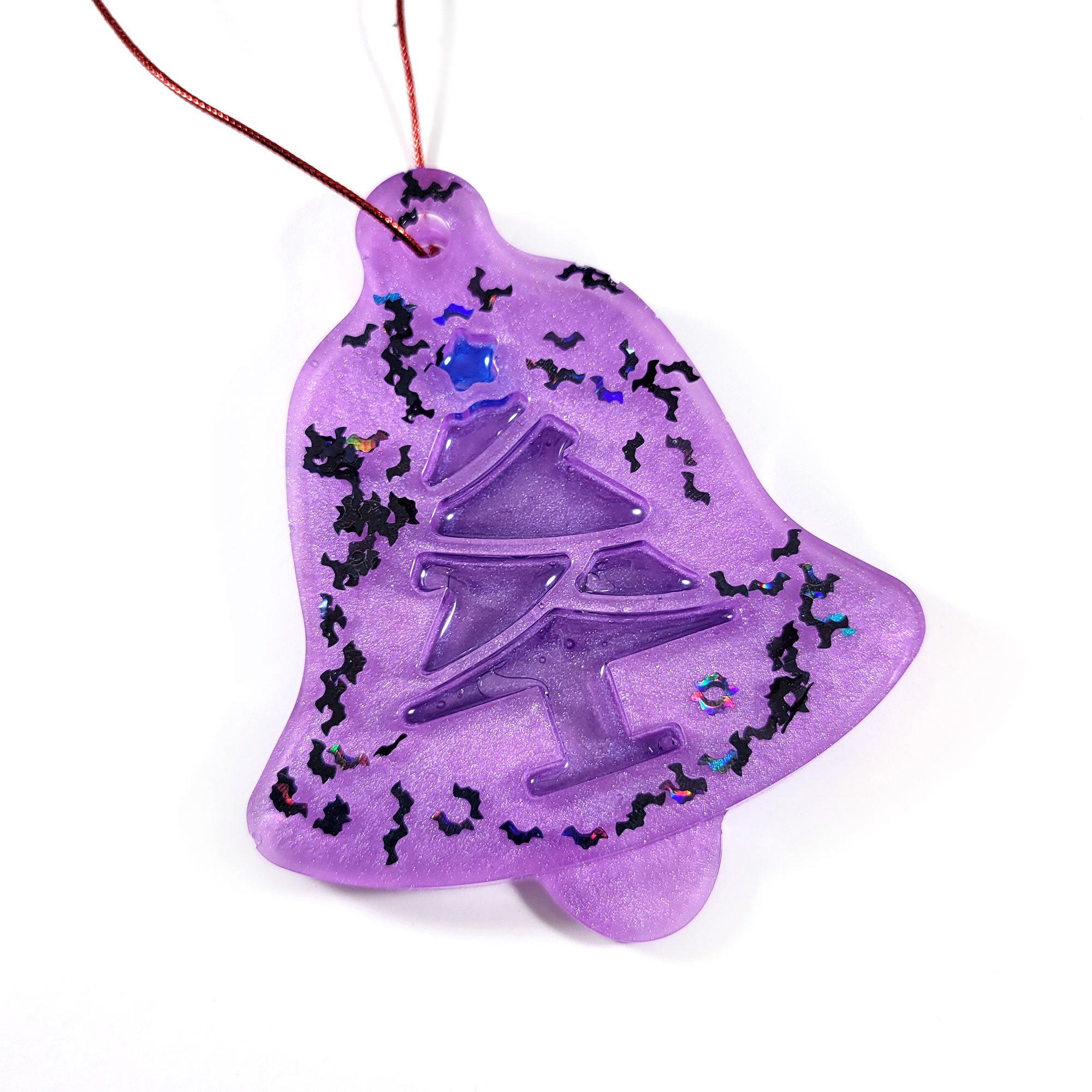 Purple Bats Christmas Tree Ornament by Wilde Designs