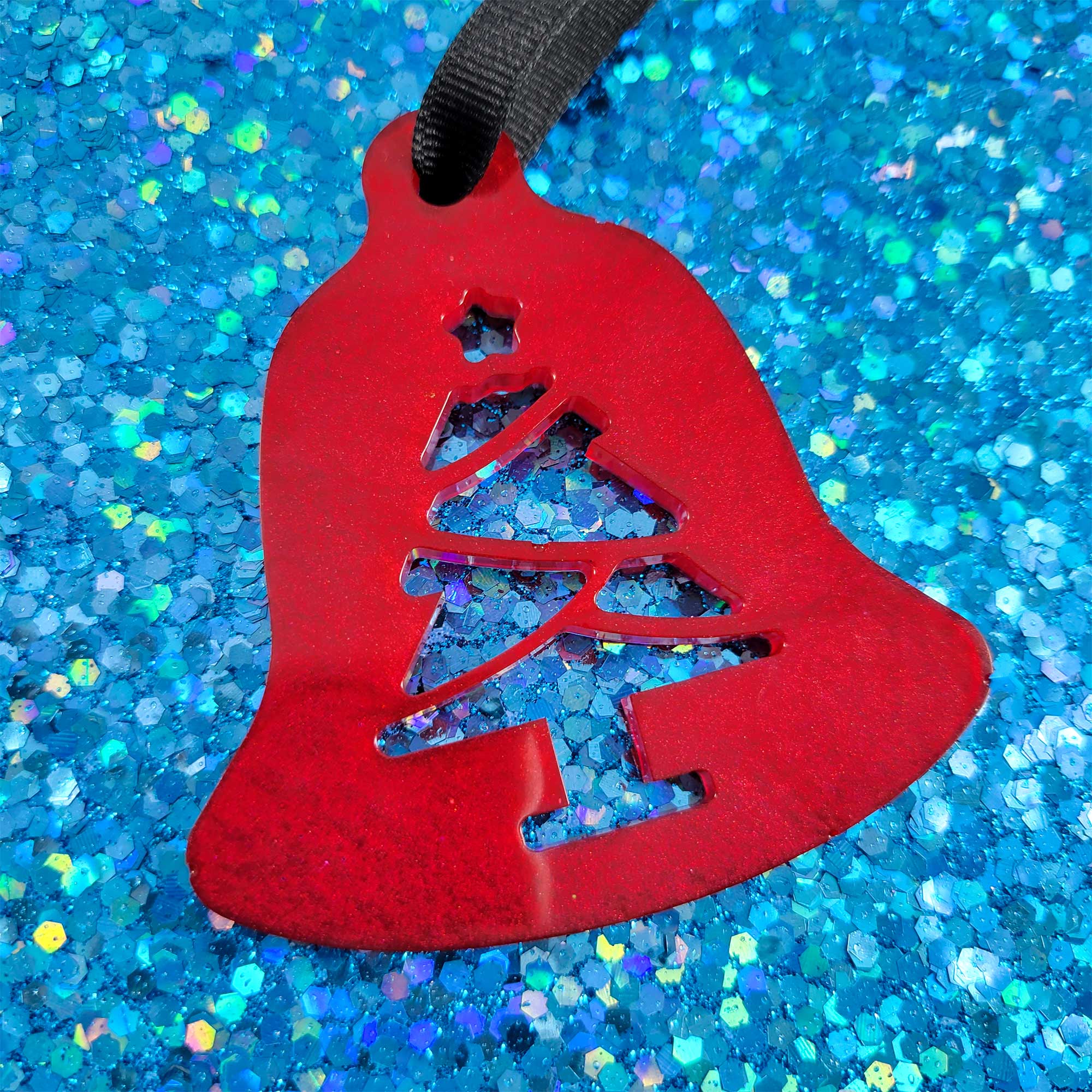 Red Bell Christmas Tree Ornament by Wilde Designs