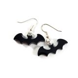 Black Freetail Bat Babies in Flight Earrings