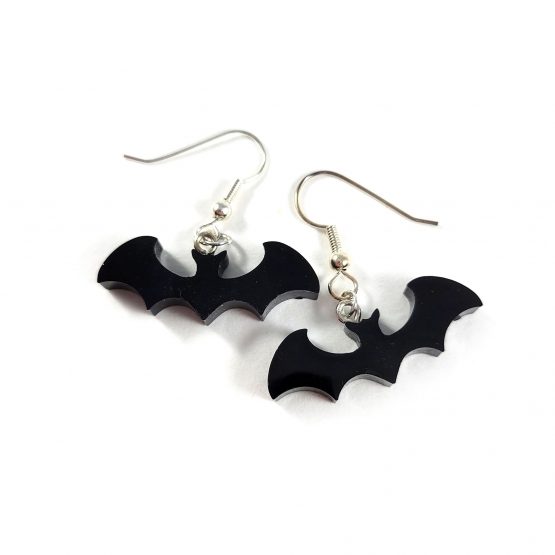Black Freetail Bat Babies in Flight Earrings