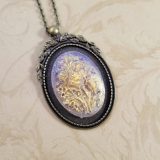 Garden of Roses Cameo Necklace in Lilac & Gold by Wilde Designs