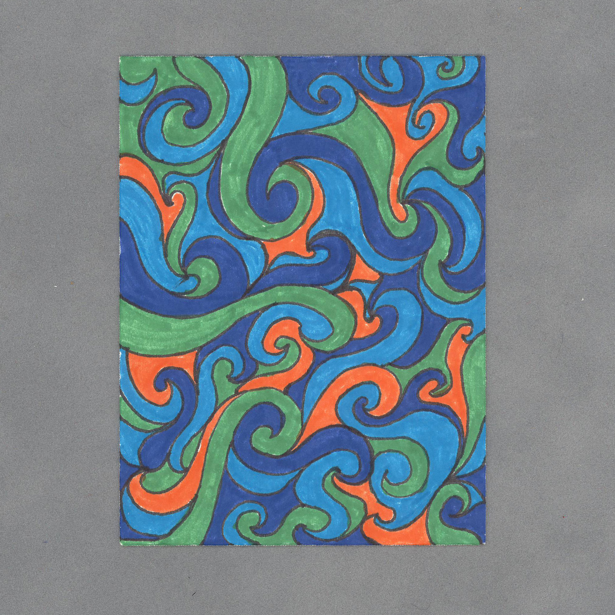 Retro Swirls Art Card by Wilde Designs