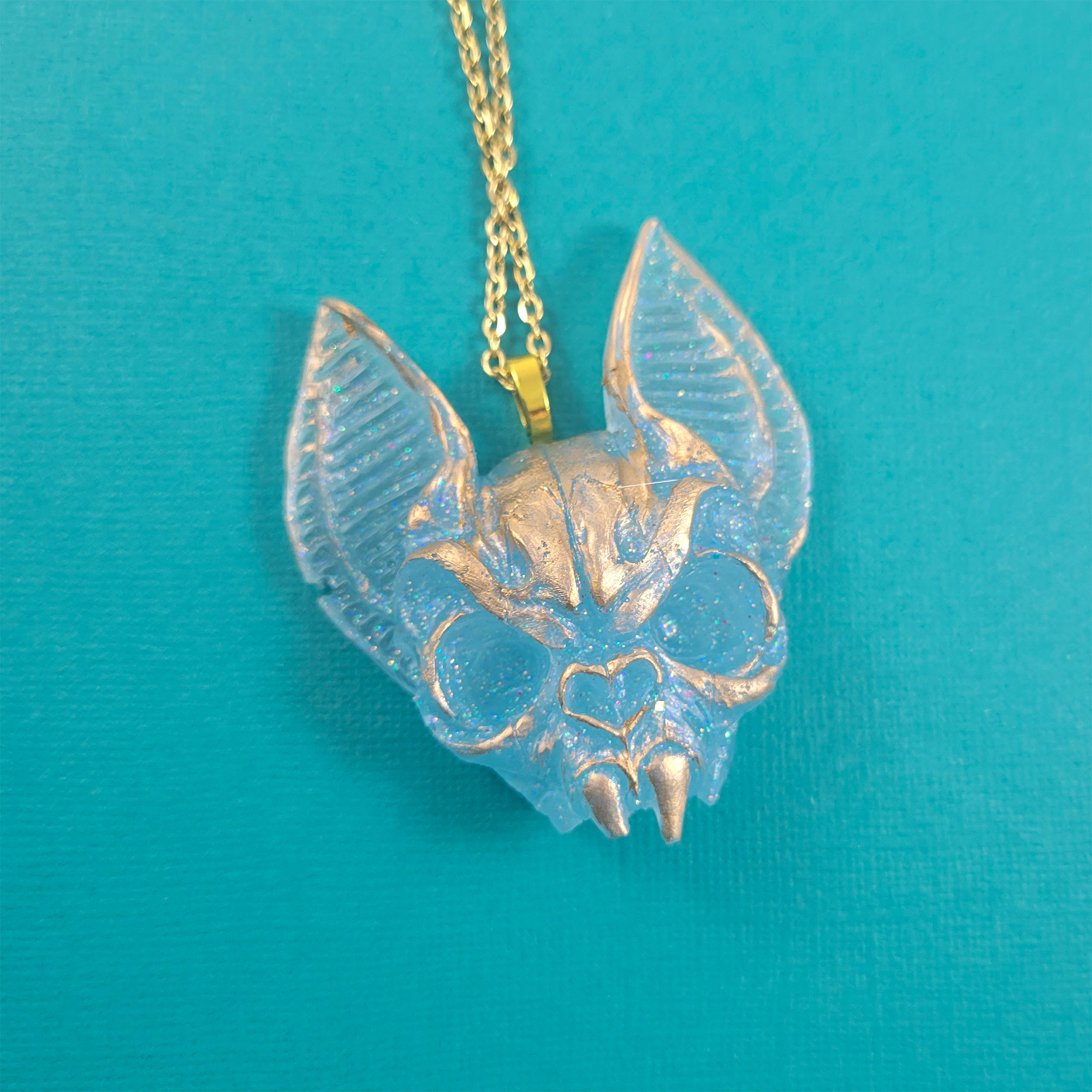 Flying Death Bat Skull Necklace by Wilde Designs