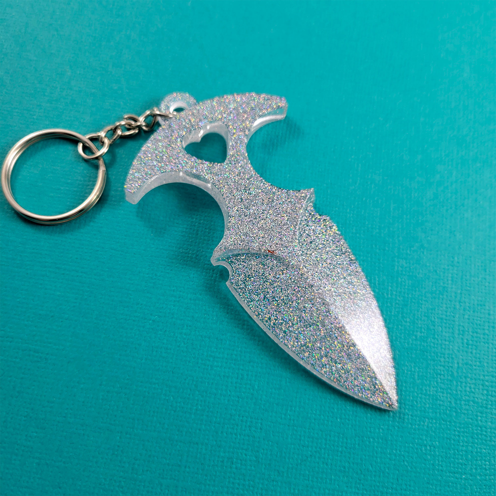 Silver Holo Sweetheart Safety Keychain by Wilde Designs