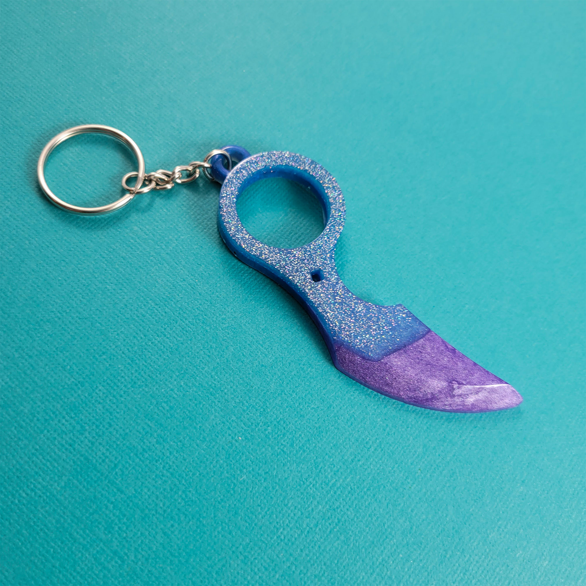 Blue and Purple Claw Safety Keychain by Wilde Designs